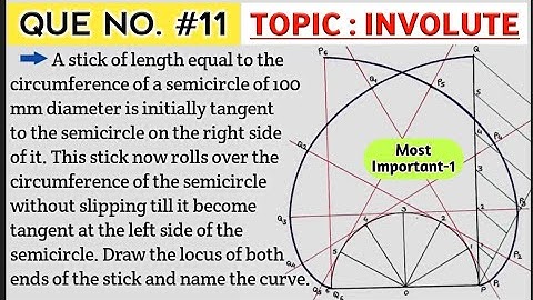 HOW TO DRAW INVOLUTE OF SEMICIRCLE IN ENGINEERING GRAPHICS AND DRAWING (Q.NO.11) @TIKLESACADEMY