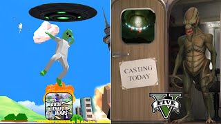 Aliens & UFO in Dude Theft Wars vs GTA 5 !!! 👽👽👽