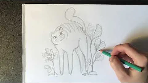 ASMR Pencil Drawing Ghibli Style Cat (no talking)