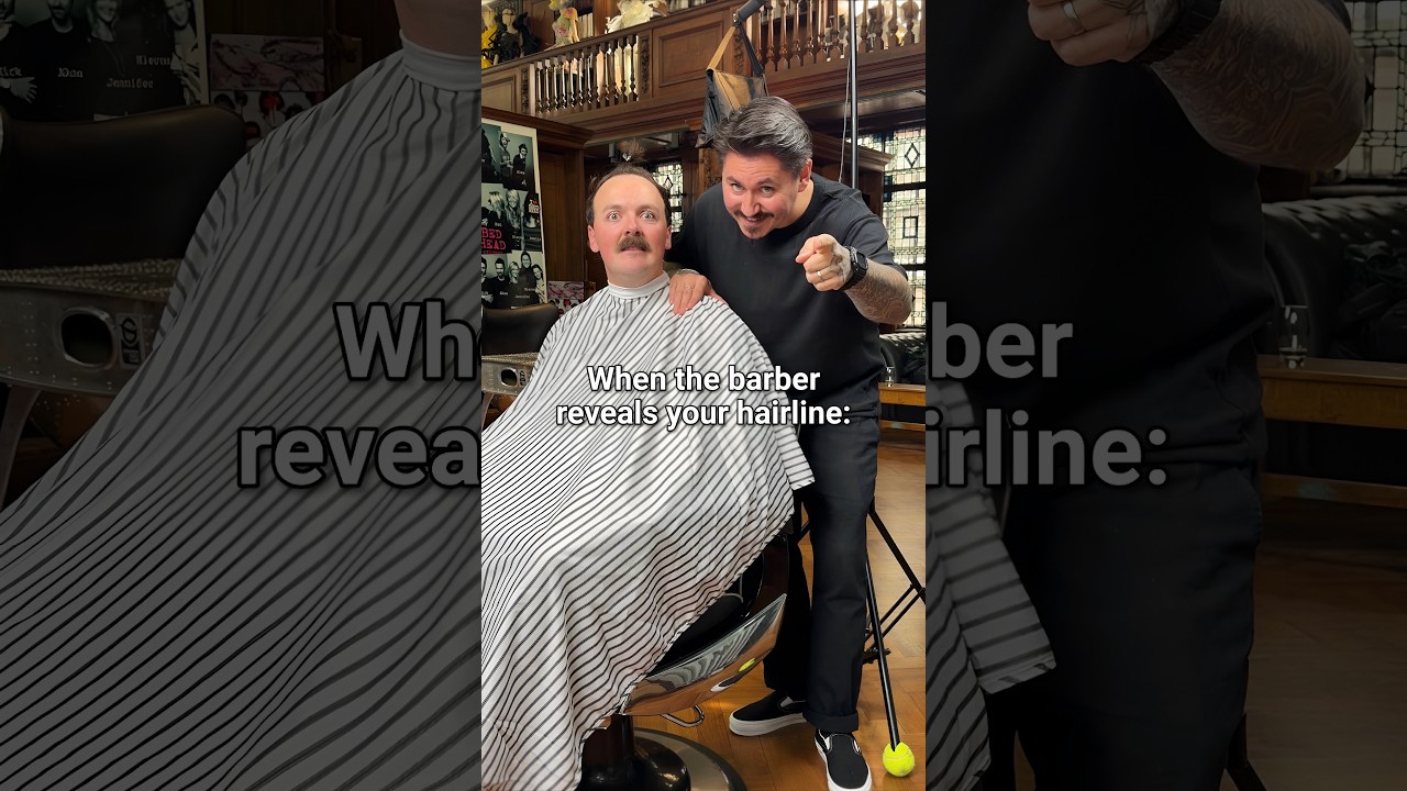 When the barber exposes your hairline ✂️ 👀 #comedy #sketch #funny #hairline #relatable #barber