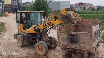 Công nông máy xúc múc sỏi lên xe đi đổ bê tông#congnongbabanh