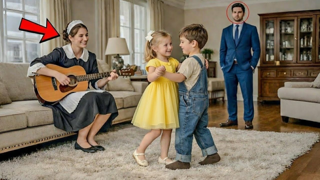 El millonario llegó exhausto a casa… y vio al hijo de la limpiadora bailando con su hija