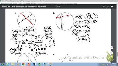 Geometry Lesson 10.6 Segments in Circles
