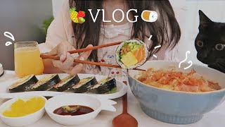 ENG) I made giant salmon kimbap and cheese potato croquettes🥔, five kinds of handmade jam.🍍