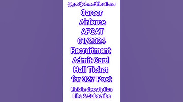 AFCAT 01/2024 Admit Card #afcat2024 #afcat #youtubeshorts #job #govtjobs #short #shortvideo #shorts