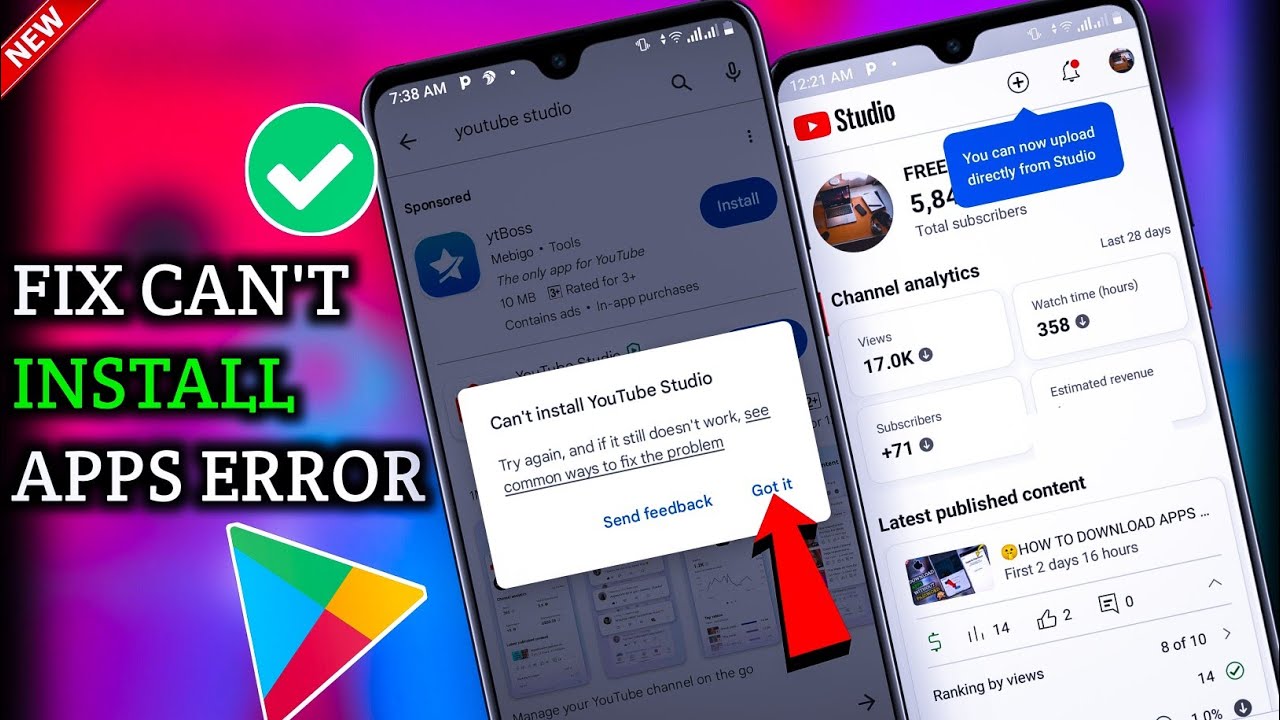🥲Fix Can't Install App Problem On Playstore (2024) | Playstore Can't ...