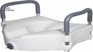 Drive Medical Elevated Raised Toilet Seat with Removable Padded Arms Standard Seat