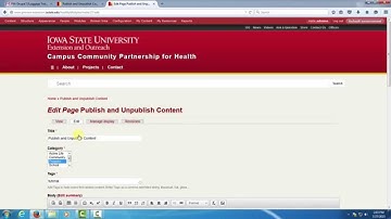 Publishing and Unpublishing Content