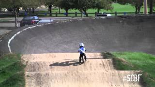 2 Year Old Strider Rider Does A Full Lap On BMX Track