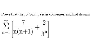 prove that the following series converges and find its sum