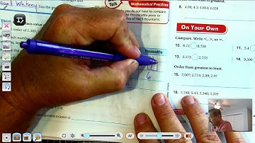 5th grade GO Math: Lesson 3.3 "Compare and Order Decimals" pages 117-120