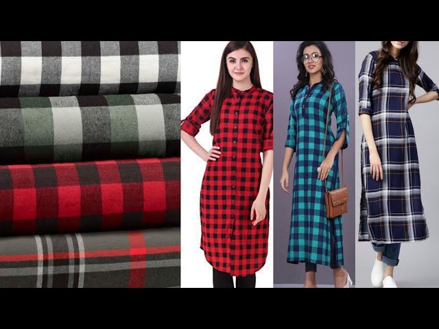 Buy Brand Me Up Women Red Check Both Side Net Three side slit Kurti- XL  Size ( Black ) at Amazon.in