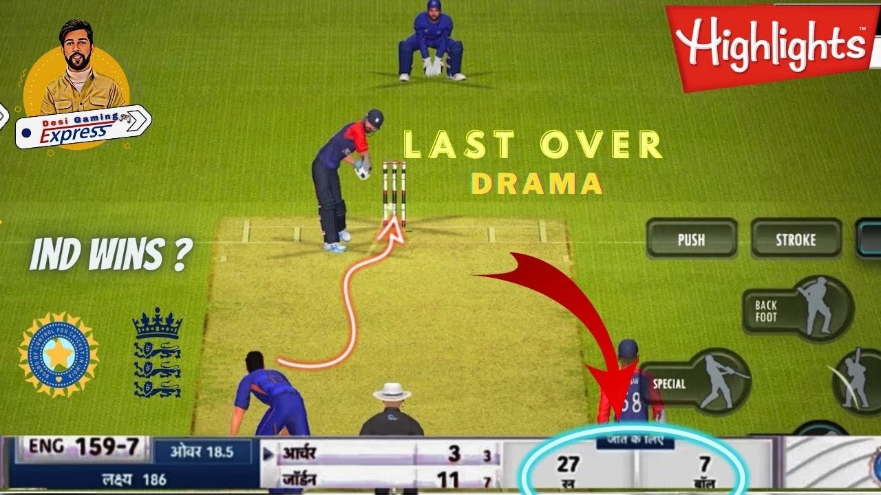 Last Over Thriller | IND v ENG t20 Match 2021 Highlights In Real ...