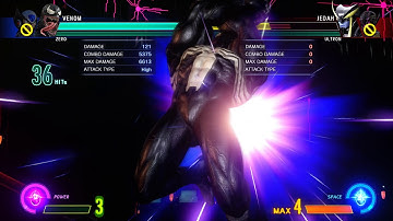 MvCI: Venom Day 1: Midscreen combo (6.6k damage, 1 bar)