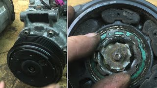 BROKEN ac compressor “sheer hub” drive plate clutchless denso (variable displacement)