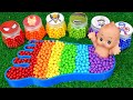 Satisfying Video l How to make Rainbow Glitter Nail Polish Foot Baby Bathtub Cutting ASMR #60