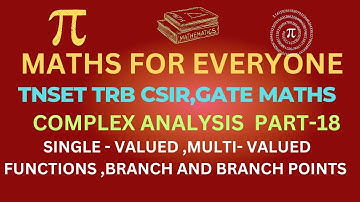 TNSET TRB CSIR GATE MATHS/COMPLEX ANALYSIS/SINGLE AND MULTI VALUED FUNCTIONS/BRANCH POINTS