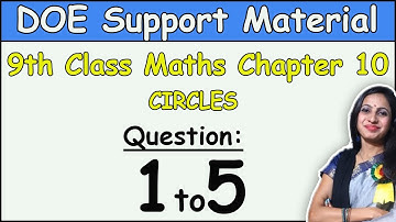 DOE Support Material Solution | Class 9 Maths Chapter 10 Circles Question 1 to 5