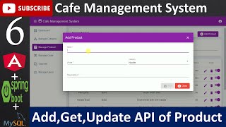6. Cafe Management System - Add ,Get, Update API of Product (Angular, Spring Boot - Java, MySQL)