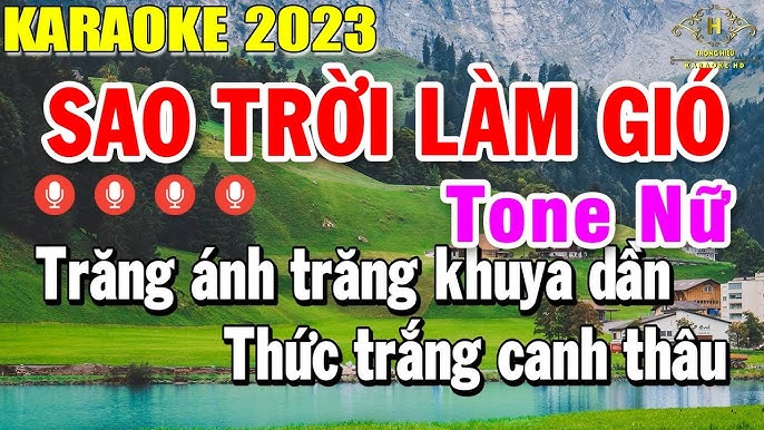 Sao Trời Làm Gió Karaoke Tone Nữ Nhạc Sống | Trọng Hiếu