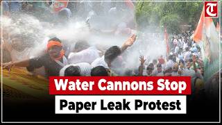 Punjab Paper Leak Protest: Police Use Water Cannons on Youth Congress Workers in Chandigarh