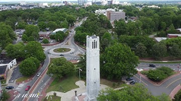 Flying Above North Carolina State University - (4K Drone Footage of NCSU Main Campus)