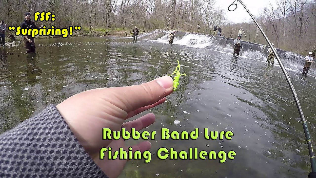 Rubber Band Fishing Lure Challenge (Surprising) - Trout Fishing 