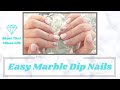Easy Marble Dip Nails | DIY Dip Nails