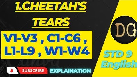 Std 9 English Unit 1 Cheetah