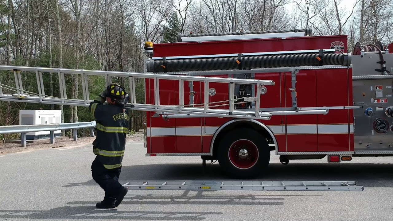 24' Extension Ladder SingleFirefighter High Shoulder Carry YouTube