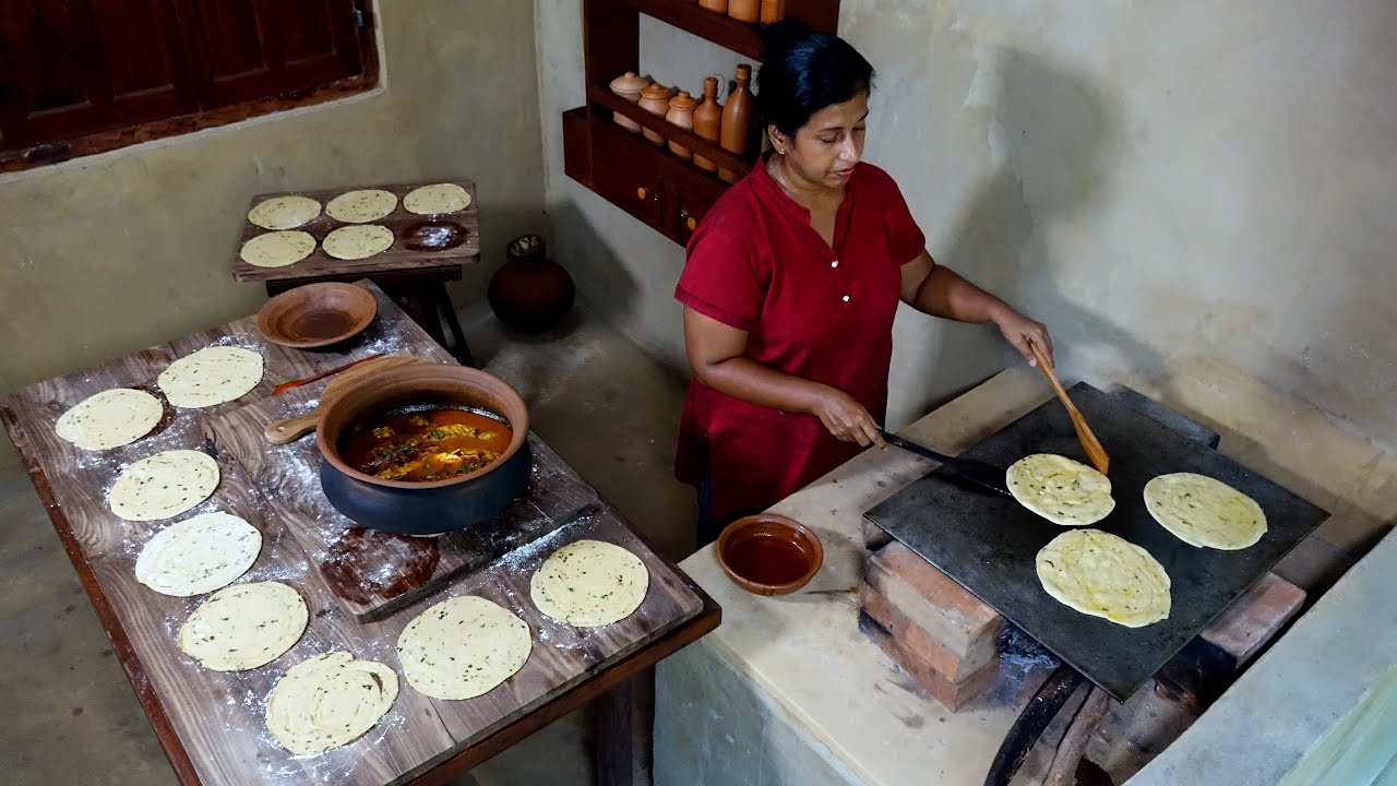 Paratha Recipe ❤️ Garlic Paratha with Fish Curry | Village Food | Village Cooking | Village Life
