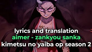 aimer- zankyou sanka (kimetsu no yaiba opening 1 season 2)