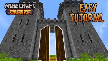 How To Make a WORKING CASTLE DOOR/GATE in Minecraft (with Create mod) | Tutorial