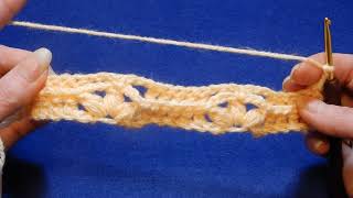 Crochet Row of Flowers Stitch Tutorial