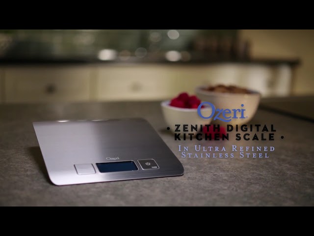 Ozeri Zenith Digital Kitchen Scale in Refined Stainless Steel with Fingerprint Resistant Coating