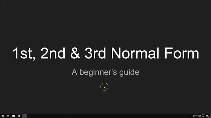1st, 2nd and 3rd Normal Form (Database Normalisation)