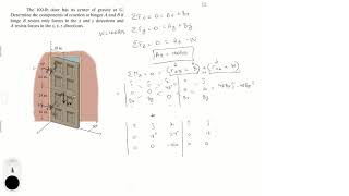 Determine the components of reaction at hinges A and B