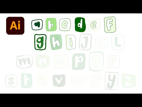 Illustrations Alphabet random style (1/2)  - Letter collection - Vector Adobe Illustrator - Design