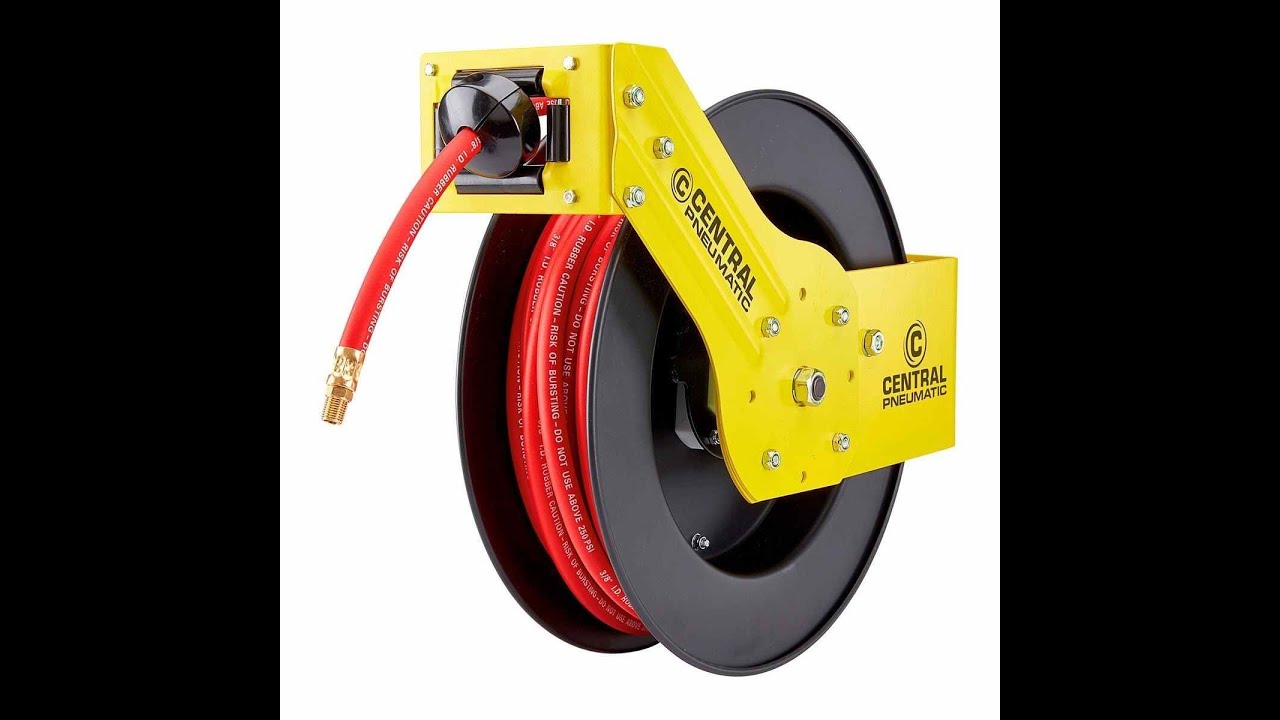 Harbor Freight CENTRAL PNEUMATIC 3/8 In. X 50 Ft. Retractable Hose Reel 
