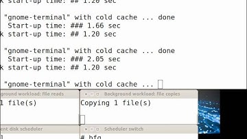 Demo of the performance of the bfq disk I/O scheduler on a hard disk
