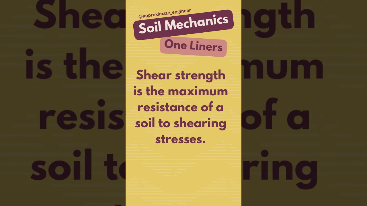 Soil Mechanics | Shear Strength| One Liners