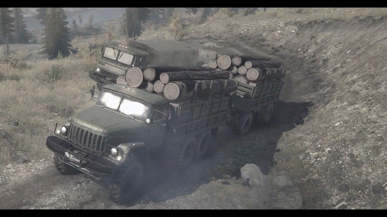 #12 MudRunner™| B-131 |  log delivery with short trailer | Hill | Off Road
