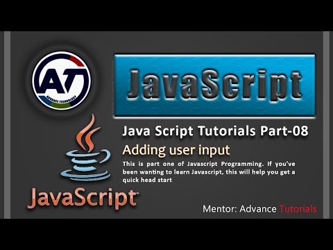 JavaScript Adding user input | Part 8 of 18 |