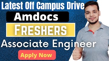 Amdocs Hiring | Fresher | Associate Engineer |  Latest Off Campus Job Drive | Freshers | Job Update