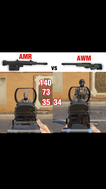 AMR vs AWM damage 😱 || #pubg #pubgtipsandtricks