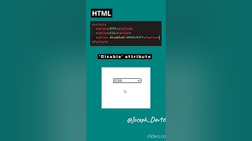 Use disabled attribute for options element to disable a item from dropdown #frontend #html #disabled