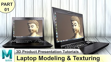 Laptop Modeling & Rendering Tutorial (Part 01) in Autodesk Maya | Learn 3D Modeling Examples