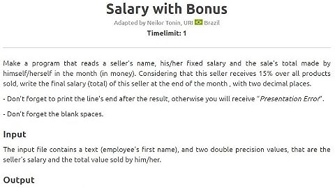 Beecrowd Problem  Solution No 1009