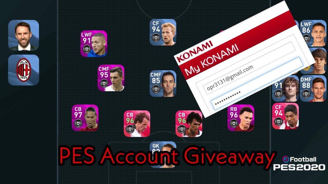 Free Pes Account Share Konami Id And Password Pes Mobile Part 6 Vvd Arnold Icons Youtube