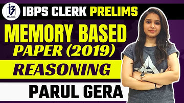 Memory Based Paper (2019) IBPS Clerk Prelims | Reasoning | Parul Gera | Puzzle Pro